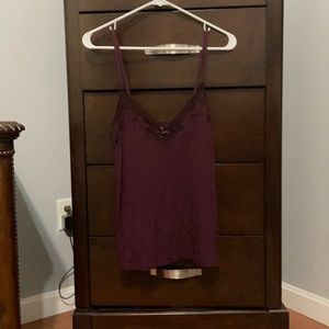 Dark purple camisole with lace finishing